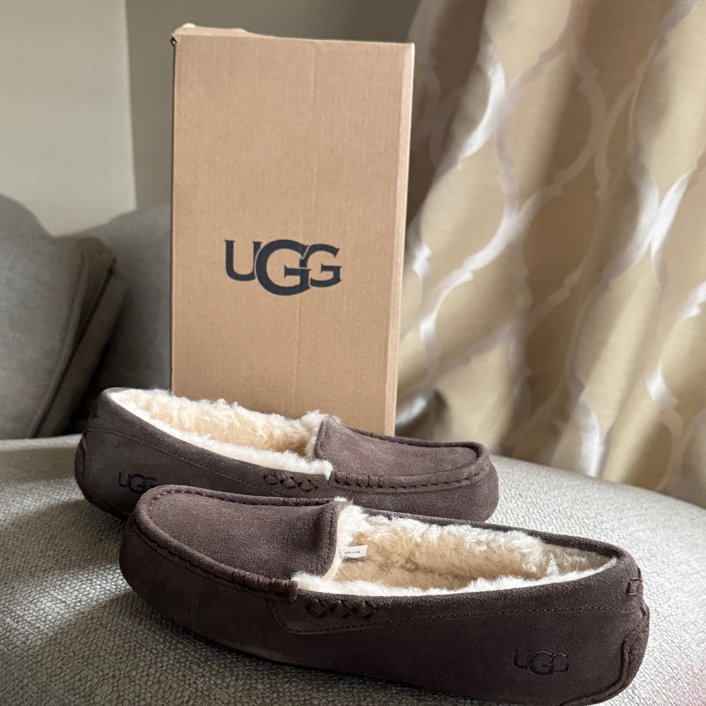 UGG Chocolate Brown Shearling Moccasins